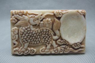 Chinese Aristocratic Elegant/old Jade Carving Kirin/pendant L521 photo