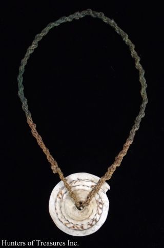 Antique Tribal Sepik River Shell Plate Necklace,  Papua Guinea photo