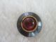 Antique Red Glass Cabochon Gilt Brass Center Dk Tint Brass Waistcoat Button Buttons photo 9