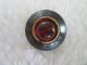 Antique Red Glass Cabochon Gilt Brass Center Dk Tint Brass Waistcoat Button Buttons photo 1