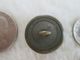 Antique Red Glass Cabochon Gilt Brass Center Dk Tint Brass Waistcoat Button Buttons photo 8