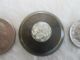 Antique 19th Century Clear Crackle Glass Cabochon Brass Metal Button 1 - 1/16 