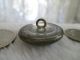 Antique 19th Century Clear Crackle Glass Cabochon Brass Metal Button 1 - 1/16 