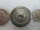 Antique 19th Century Clear Crackle Glass Cabochon Brass Metal Button 1 - 1/16 