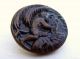 Antique - Victorian Brass Picture Button - Man W/bow Hunting In Jungle - 10/16 