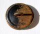 Antique - Victorian Brass Picture Button - Man W/bow Hunting In Jungle - 10/16 