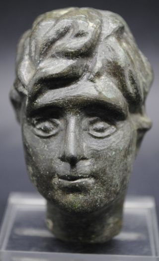 Impressive Large Ancient Roman Bronze Male Head 2nd - 3rd Century Ad photo
