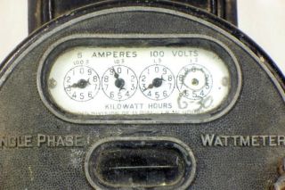 Westinghouse Electric Meter Round Type Single Phase Wattmeter 1898 Rare photo
