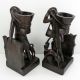 Igorot Philippines Vintage 1930 ' S Figural Bookends Pair Hand Carved Wood Luzon Carved Figures photo 7