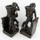 Igorot Philippines Vintage 1930 ' S Figural Bookends Pair Hand Carved Wood Luzon Carved Figures photo 8