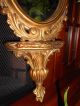 Antique Vintage Estate Ornate Gold Tone Wall Hanging Oval Mirror Italy Mirrors photo 2