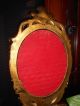 Antique Vintage Estate Ornate Gold Tone Wall Hanging Oval Mirror Italy Mirrors photo 4