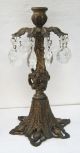Gothic Victorian Mid - Century Candle Holders Lamps With Crystal Prisms. Metalware photo 1