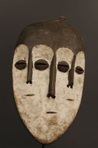 Congo: Tribal African 3 Face Mask From The Lega. photo