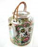 Antique 19thc Chinese Rose Mandarin Tea Pot - Scenes,  Flowers,  Birds,  Butterflys Teapots photo 9