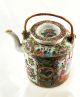 Antique 19thc Chinese Rose Mandarin Tea Pot - Scenes,  Flowers,  Birds,  Butterflys Teapots photo 8