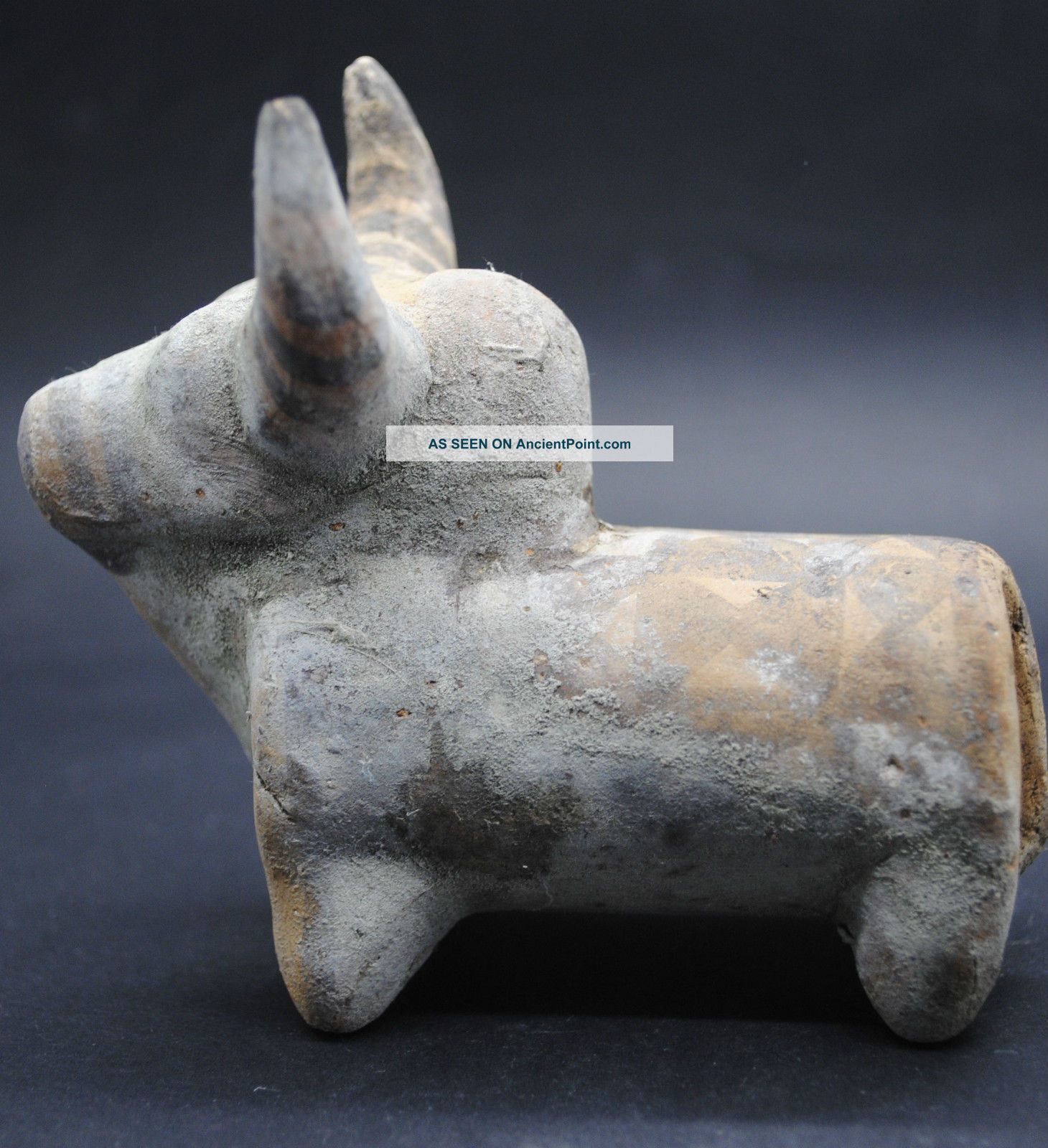 Ancient Bronze Age Period Terracotta Bull Figurine 2200 - 1800 Bc Near Eastern photo