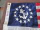 Vintage Dura - Lite Nautical Ship Or Boat Flag.  Embroidered Anchor And 13 Stars. Other Maritime Antiques photo 1
