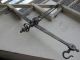 Large Antique Scale 18th Century Colonial Wrought Iron Balance Blacksmith Signed Scales photo 7