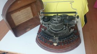 Antique Typewriter Hammond 12 1905 Curved W/ Case Ecrire Escribir photo