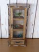 Vintage Table Top - Wall Hanging Curio Cabinet 3 Shelf Wood Glass Display Case Display Cases photo 3