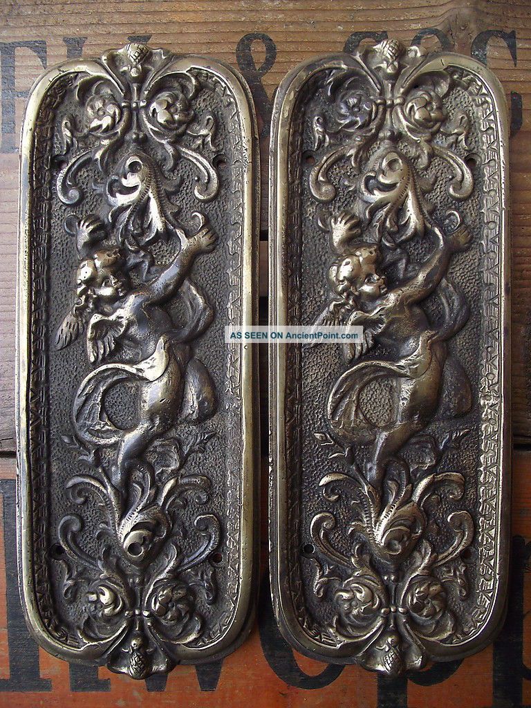 pair_ex_display_brass_cherub_design_door_finger_plates ... pair_ex_display_brass_cherub_design_door_finger_plates ...