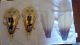 Antique Mid West Brown Tipped Frosted Art Deco Slip Shade Sconces Chandeliers, Fixtures, Sconces photo 1