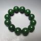 100 Natural Green Hetian Jade Hand - Carved Beads Bracelet Bracelets photo 1