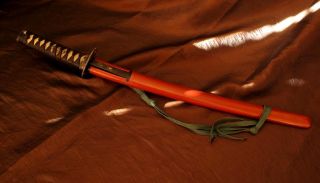 Japanese Antique Edo Sword Long Wakizashi Signed With Good Koshirae. photo
