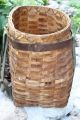 Antique Adirondack Woven Ash Pack Basket - Native American Style Oiled Sinew Rim Primitives photo 4