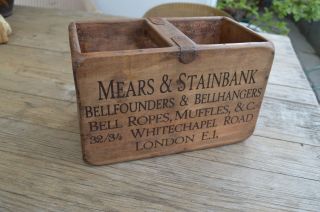 Vintage Style Decorative Handmade Bell Maker Crate Box Whitechapel London H32 photo