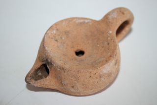 Ancient Roman Holyland Pottery Oil Lamp 4/5th Cent Ad Terracotta photo