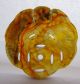 Antique Handmade Chinese Yellow Red Jade Amulet Talisman C.  1900 - 1940 Amulets photo 9