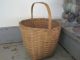 Old Primitive Small Basket With A Hand Carved Wood Handle Fantastic Old Patina Primitives photo 7