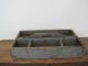 Old Blue/grey Paint Wood Divided Carrier With A Handle American Primitive Aafa Primitives photo 2