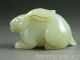 Old Chinese Nephrite Celadon Jade Carved Statue/toggle/pendant Rabbit 18/19thc Rabbits photo 3
