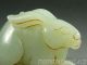 Old Chinese Nephrite Celadon Jade Carved Statue/toggle/pendant Rabbit 18/19thc Rabbits photo 4