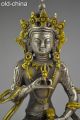 China Collectible Handwork Old Miao Silver Casting Devout Tibet Buddha Statue Other Antique Chinese Statues photo 1