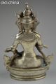 China Collectible Handwork Old Miao Silver Casting Devout Tibet Buddha Statue Other Antique Chinese Statues photo 3