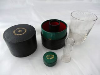 Vintage Medicine Glass & Minim Measure In Case Hand - Etched photo