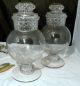 Pair Antique 11.  5 Inch Apothecary Candy Store Jars W/ Covers Tiffin Dakota Bottles & Jars photo 4