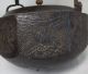 B130: Real Old Japanese Iron Kettle For Sake Choshi W/great Relief,  Silver Inlay Other Japanese Antiques photo 3
