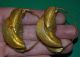 Medium African Fulani Tribal Lightweight Gold Washed Brass Earrings Jewelry photo 2