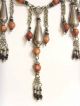 Old Turkman Tribal Metal Wood Beads Necklace Hand Made Belly Dance Larp 48516 Other Ethnographic Antiques photo 1