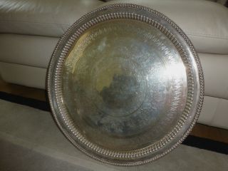 Heavy Hallmarked Silver Circular Tray - Lovely Item photo
