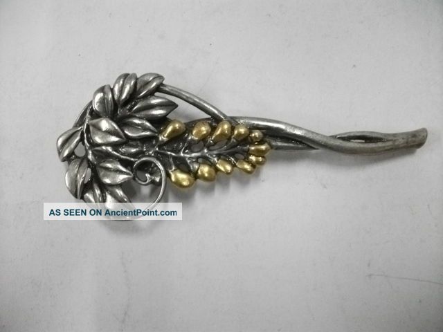 A Design Of Wisteria Of The Nickel Silve.  Paperweight And Bottle Opener.  Antique Asia photo