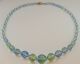 Vtg Antique Vaseline Uranium Givre Glass Crystal Necklace Black Light Art Deco Art Deco photo 11