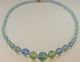 Vtg Antique Vaseline Uranium Givre Glass Crystal Necklace Black Light Art Deco Art Deco photo 2