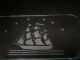Lurelle Guild For Kensington Art Deco Bent Glass Tray With Tall Ship Under Stars Art Deco photo 1
