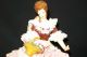 Large Antique German Porcelain Seated Dresden Lace Victorian Lady Figurine Figurines photo 2